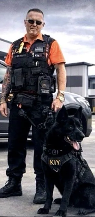 PDH Security K9 unit on patrol at a construction site